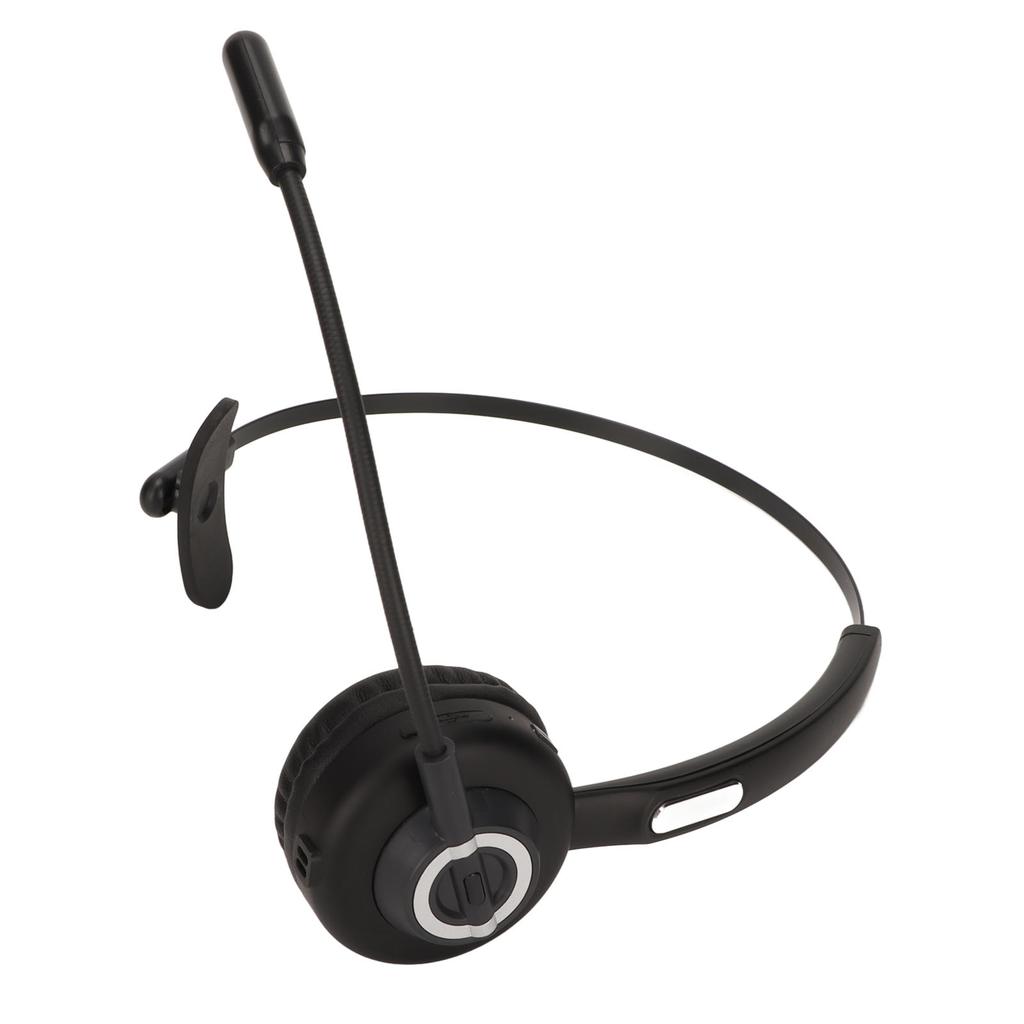 Bluetooth Telephone Headset Single Ear Wireless Customer Service Headphone with Rotatable Mic for PC