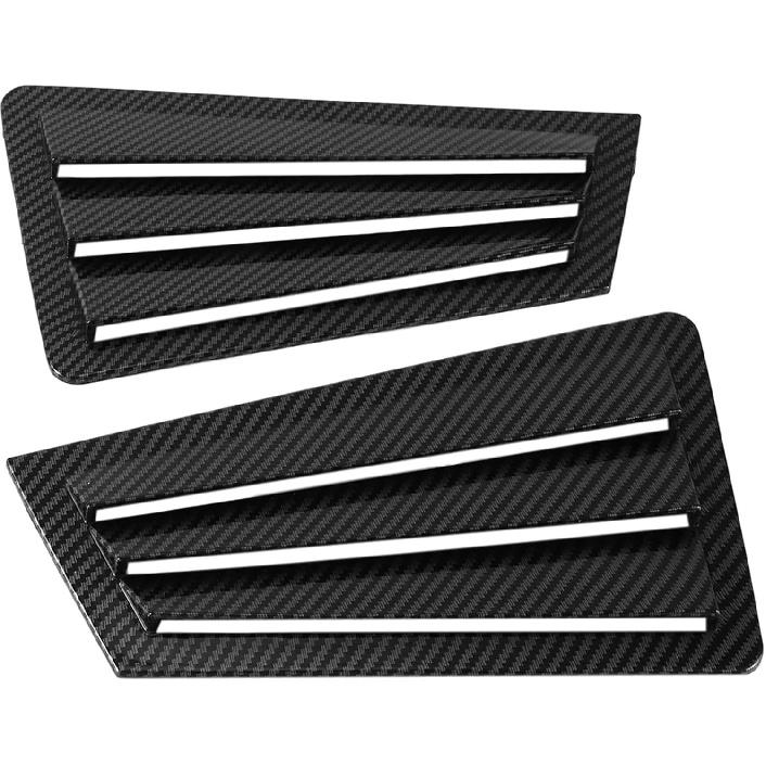 Car Rear Louver Window Side Shutter Cover Trim Sticker Compatible for Mazda 3 Sedan 2003-2008 Vent Scoop ABS Carbon Fiber Style Gloss Black(Gloss