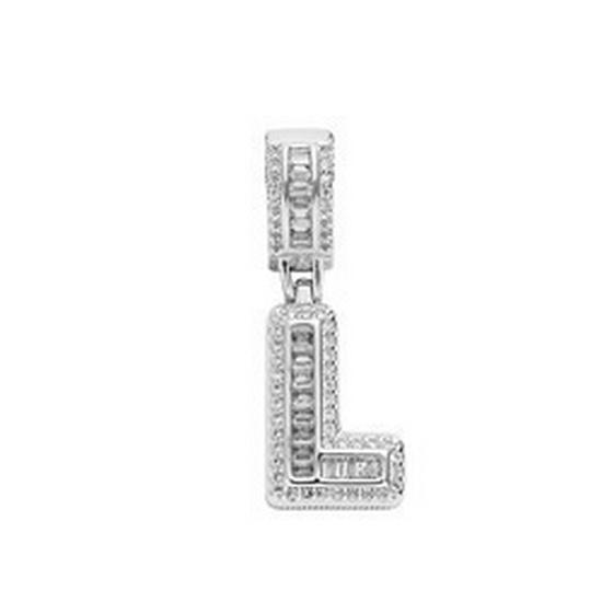 Rock Candy Letter Pendant: Trendy European & American Hip-Hop Style Copper Zircon Necklace with 26 English Alphabet Options