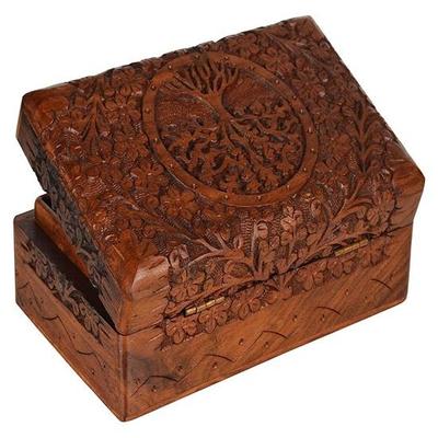 Hölzerne Schmuckschatulle für Frauen 20,32 cm Schmuck Organizer Square Holz