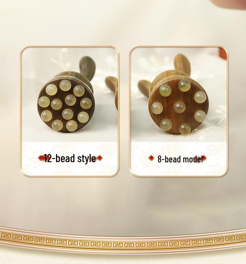 Natürlicher Grüner Sandelholz Kaninchenauge Massager & Lotus Samen Gesicht Akupunkturpunkt Stick