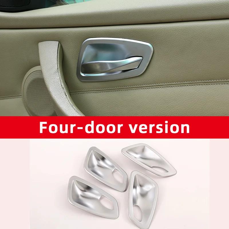 4 Bucăți Textură Fibra de Carbon Capac Ornament Bol Mâner Interior Ușă Potrivit pentru BMW Seria 3 E90 2005 2006 2007 2008 2009 2010 2011 2012