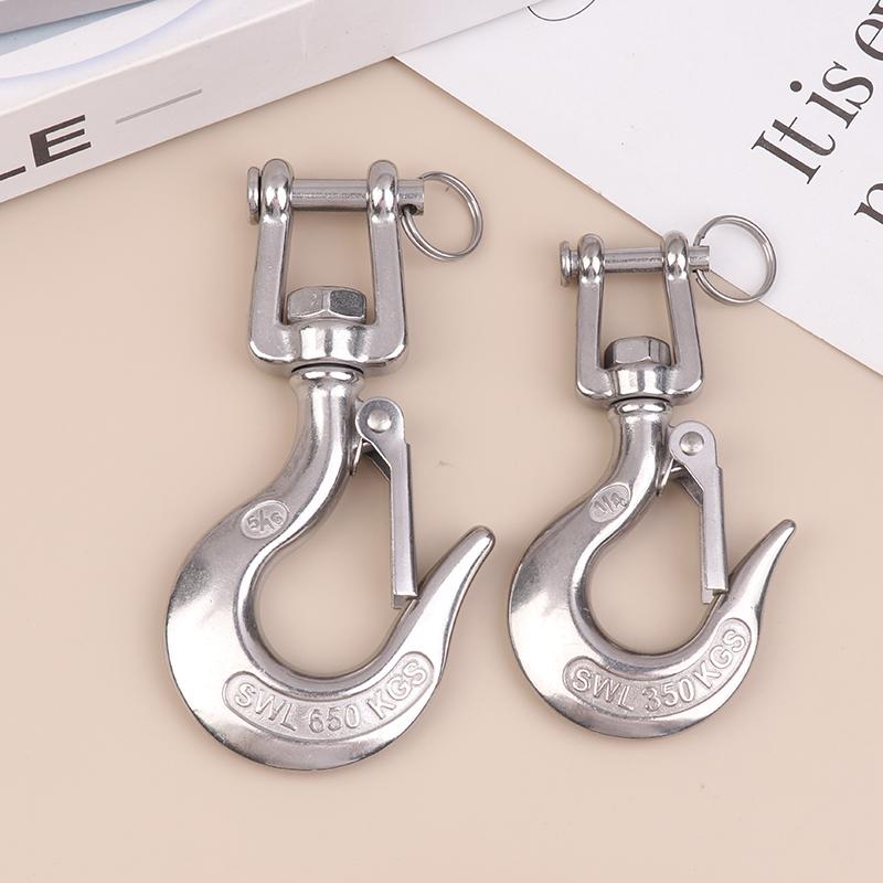 304 Stainless Steel Trigger Clevis Swivel-Eye Lifting Snap Tone Hook Wire Rope Lifting Hook With 150/ 350/650Kg Loading Capacity