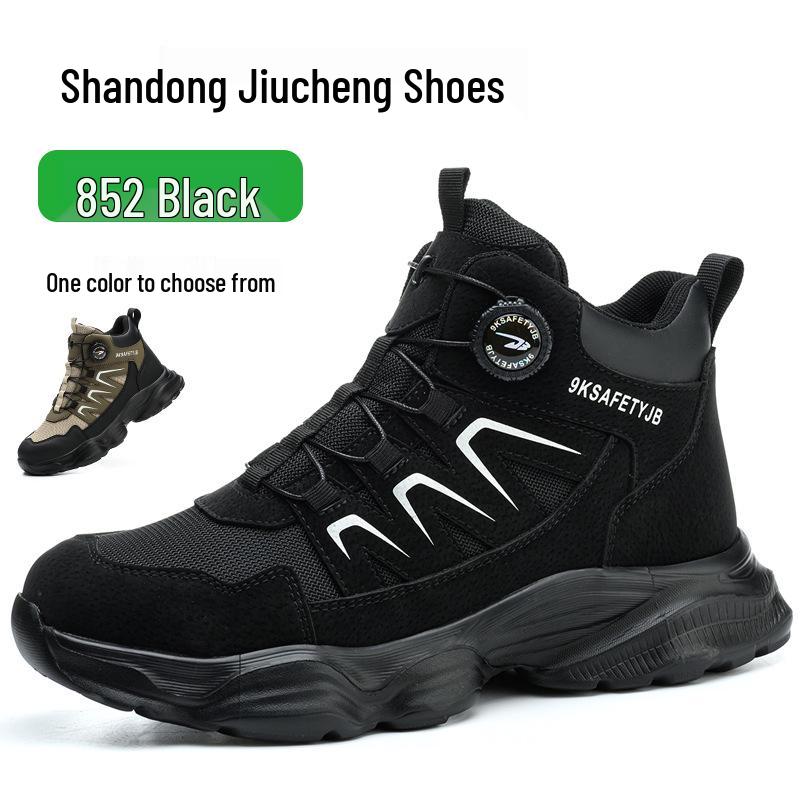 Men's Steel Toe Work Boots - Four-Season, Anti-Smash, Puncture-Resistant, Durable Construction Safety Shoes