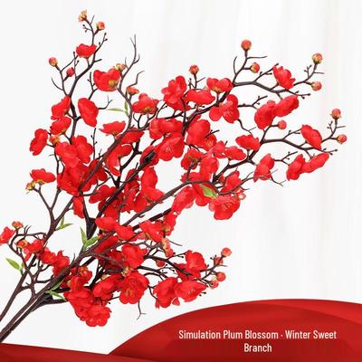 Künstliche Pflaumenblüten-Dekorationszweige: Winter Süßer Künstlicher Baum für Wohnzimmer und Chinesische Heimdekoration