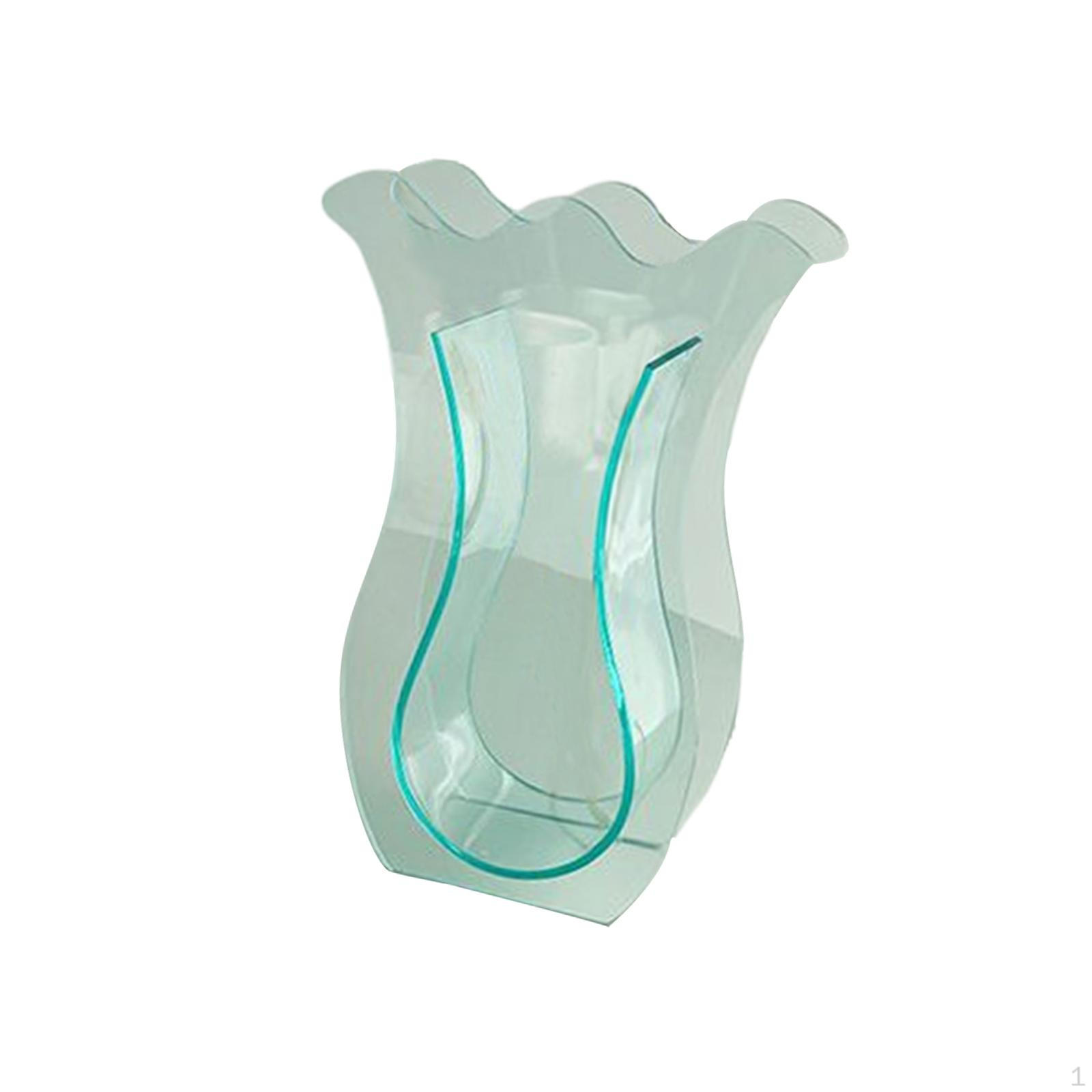 

Acrylic Flower Vase Decorative Art Vases Nordic Table Centerpieces Flowers Holder for Living Room Green