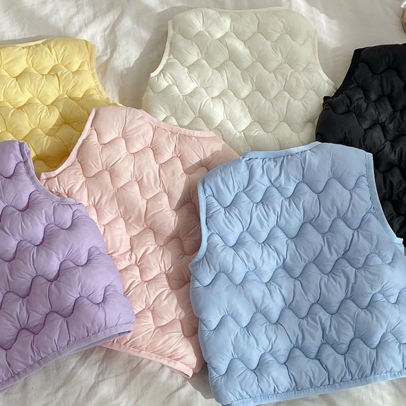 Children's Down Cotton Vest Baby Autumn and Winter New Vest Boys and Girls Vest Middle and Small Children Spring and Autumn
