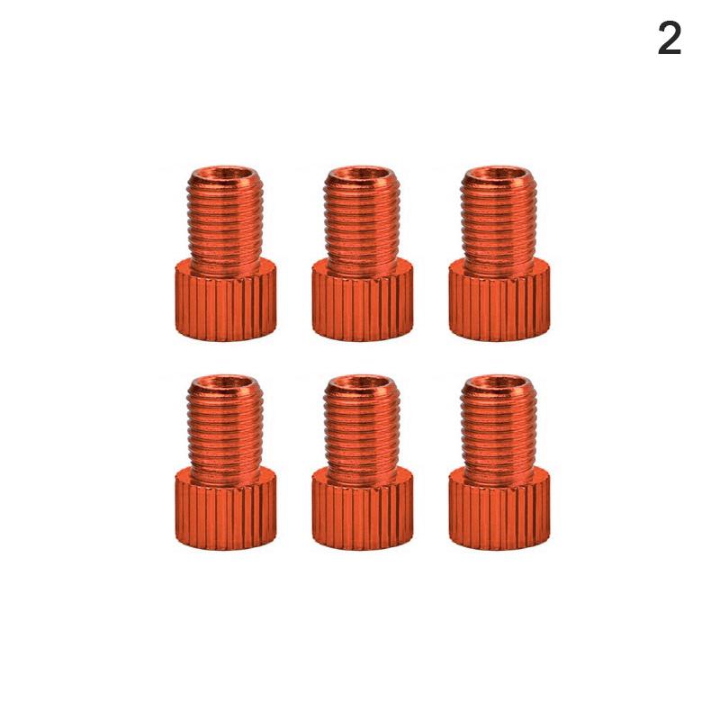 6 Pc Aluminum Bicycle Bike Valve Presta To Schrader Converter Car Valve Adapter