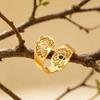Lucktune Lotusblume Offener Ring Edelstahl Damen Fingerringe Vintage Buddhistisches Amulett Schmuck Party Geburtstagsgeschenke Verkauf