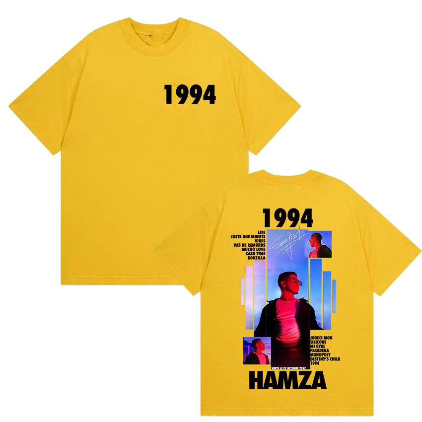 

Rapper HAMZA 1994 Tour Album 2026 Graphic T Shirts Unisex Women Retro Fashion Cotton Short Sleeve T-shirt Hip Hop O-Neck Clothing 4XL