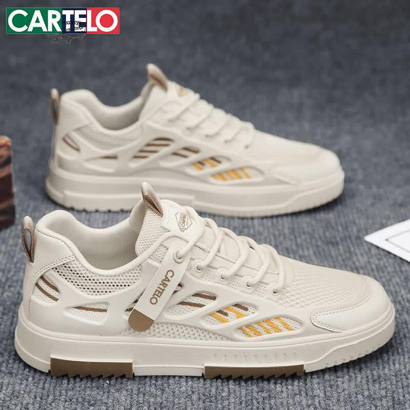 CARTELO Men's Summer Flyknit Mesh Casual Board Shoes