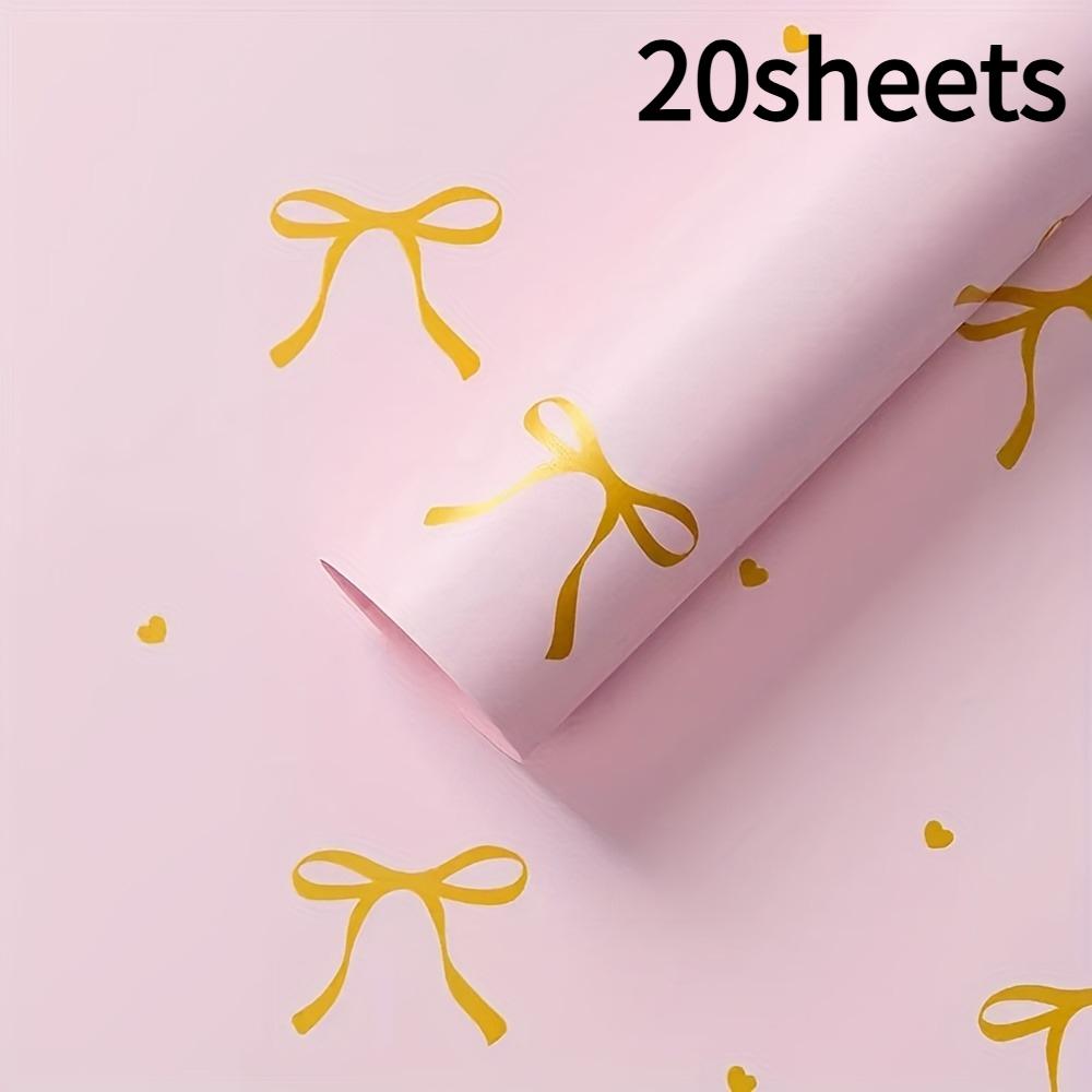 20 Sheets of Thick Gift Wrapping Paper with Golden Foil for Decorating Gifts