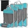 Juego de 6 Piezas Bolsa de Viaje Cubos de Empaque de Compresión Ligeros Duraderos con Bolsa de Almacenamiento Bolsas Organizadoras para Maleta de Equipaje de Nailon