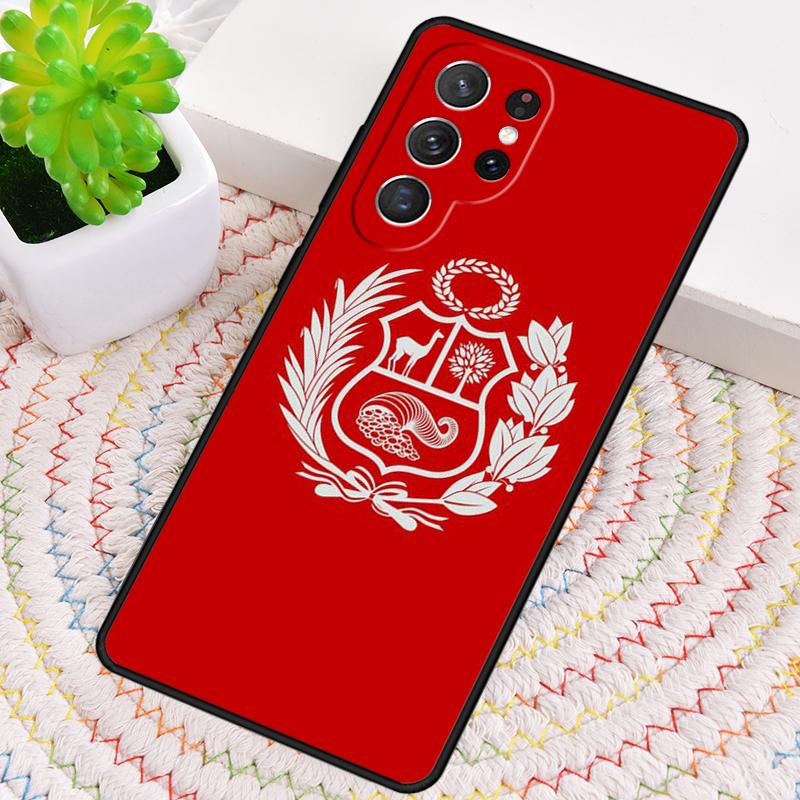 Peru Flag Coat Of Arms Silicone Phone Case For Samsung Galaxy note 10 pro S26 S25 S24 S23 S22 S21 Plus S25Ultra Capa Cover