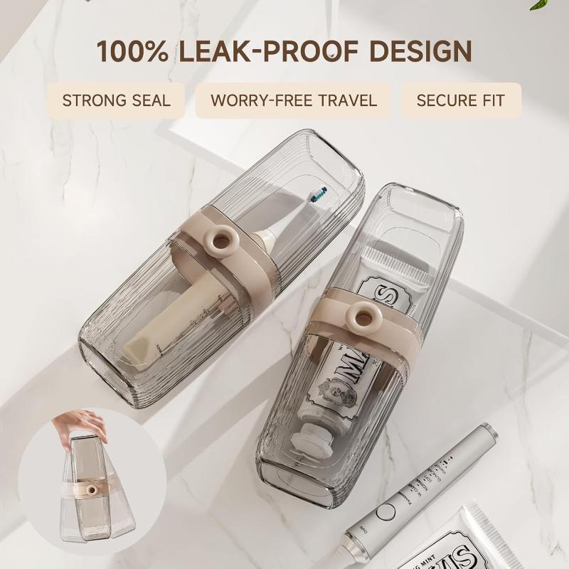 Toothbrush Travel Case 2 In 1 Toothbrush Holder and Rinse Cup Large Capacity Toothbrush Cup with Cover Portable Travel Toothb