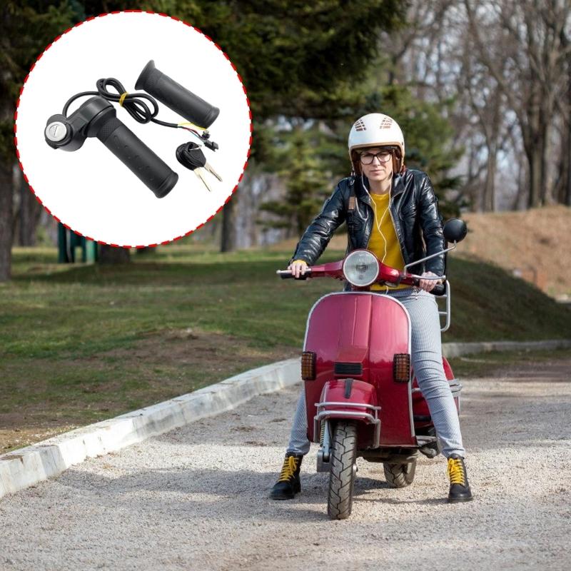 Throttle Grip Accelerator Twist Grip Controller for Electric Bike Rainproof Construction and Vibration Resistant Texture
