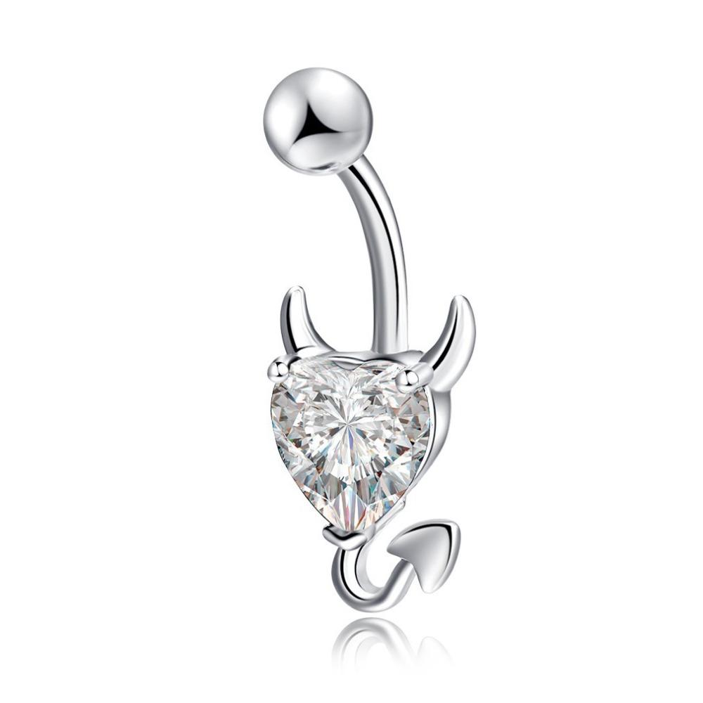Copper Gem Navel Piercing Zircon Shiny Body Jewelry New Crystal Ball Belly Button Rings  Men