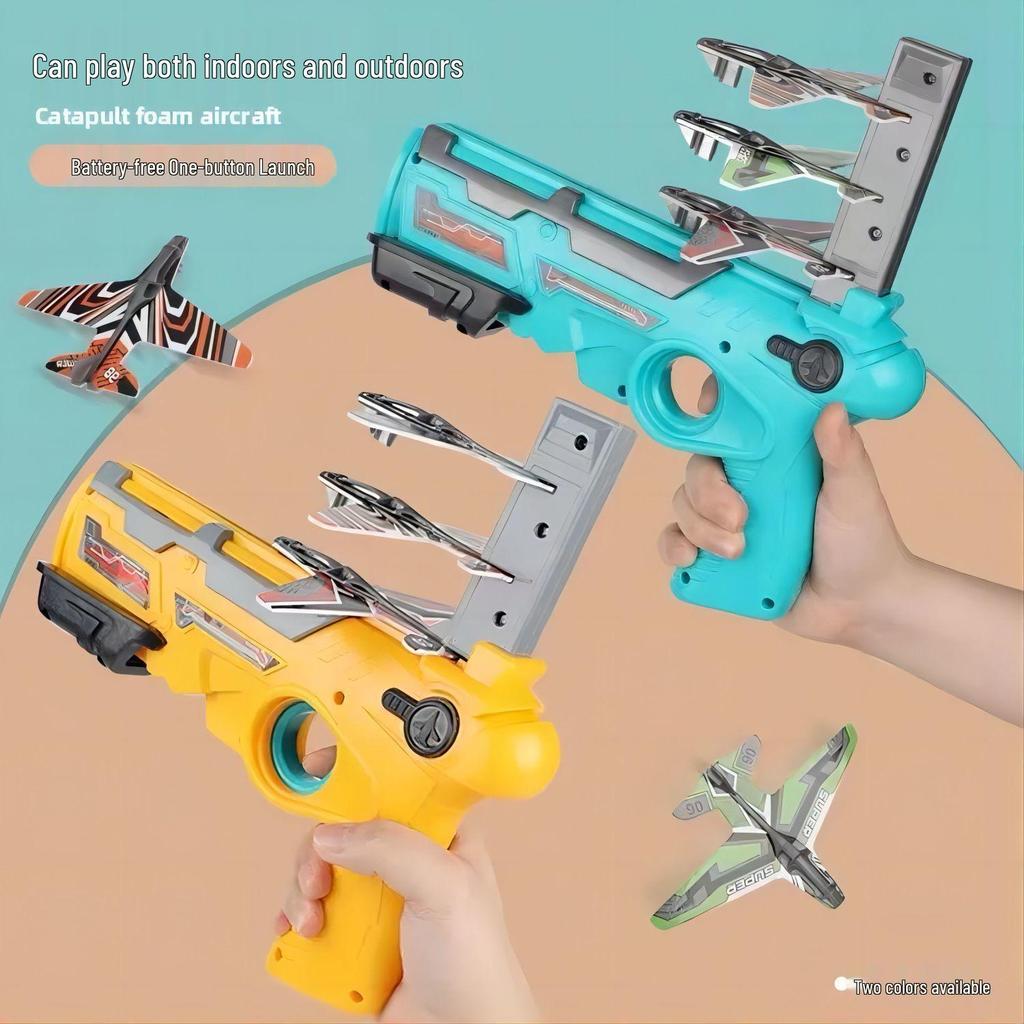 Douyin Popular Kids' Foam Airplane Launcher Toy for Outdoor Fun