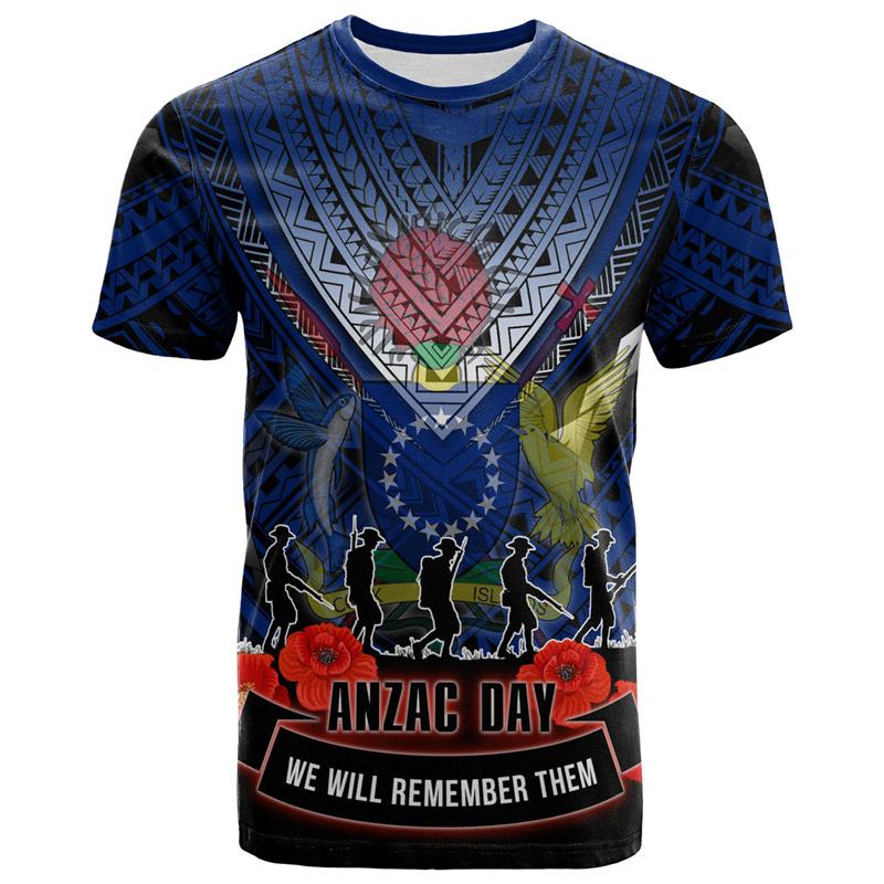 3D The RepublicOf Cook Islands Flag Map Printed T Shirt Cook Islands Coat Of Arms Graphic T-shirts For Men Vintage Short Sleeves