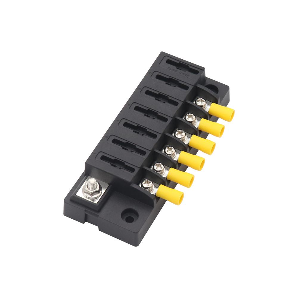 6-Way Compact Fuse Box with Single Input and 6 Outputs