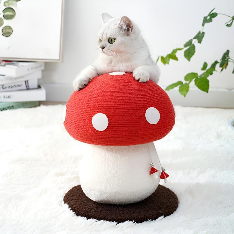 Viral Roter Pilz Katzenkratzbaum - mit Sisalball & Liegefläche