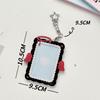 Kawaii Acrylic Photocard Holder Angel Wings with Star Keychain Card Sleeve Hard Card Protector 3-inch Photos Card Cover