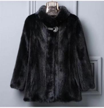 New imitation mink coat women's medium and long autumn and winter thickened large size imitation mink velvet hooded imitation fur coat