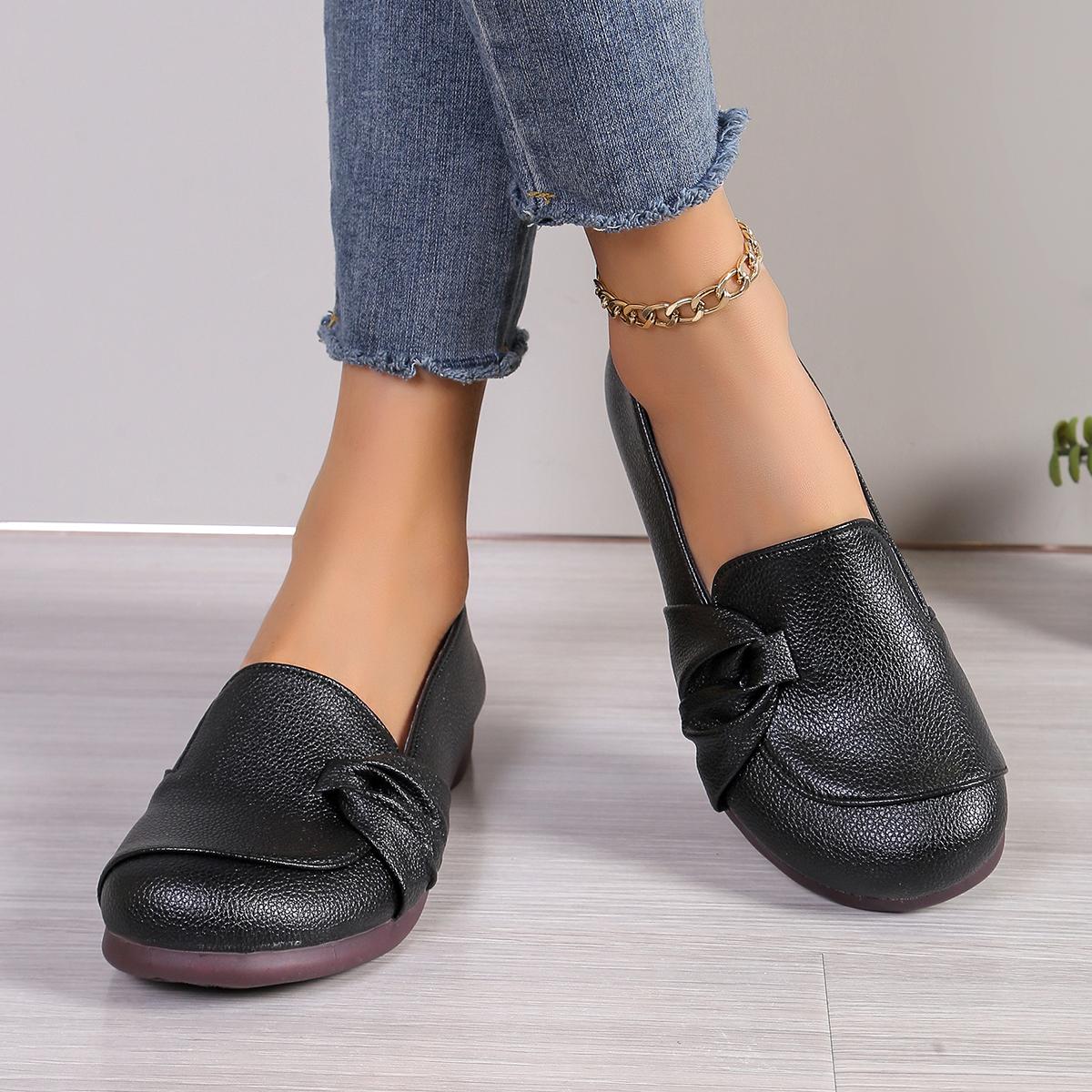 

New Summer Women Flat Shoes Comfort Non-slip Soft Oxford Solid Color Mom s Shoes New Fashion Leather Flat Footwear 38