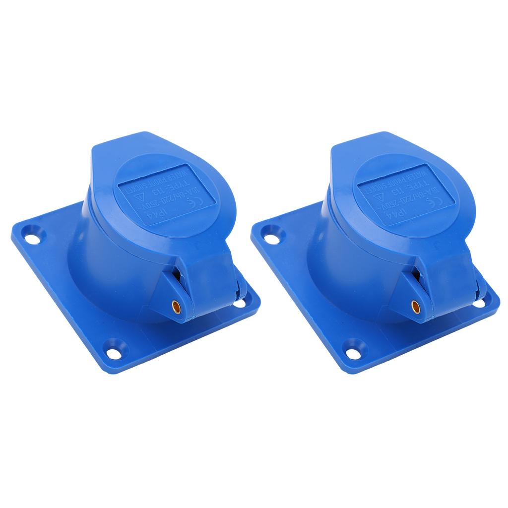 2 buc priză industrială monofazată, 3 pini, rezistentă la explozie, impermeabilă, 16 A, 3 găuri, 220250 V