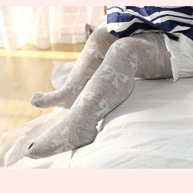 Newborn Baby Tights For Girls New Spring Summer Mesh Bow Pantyhose 0-24Month Infant Girl Thin Breathable Cotton Tight