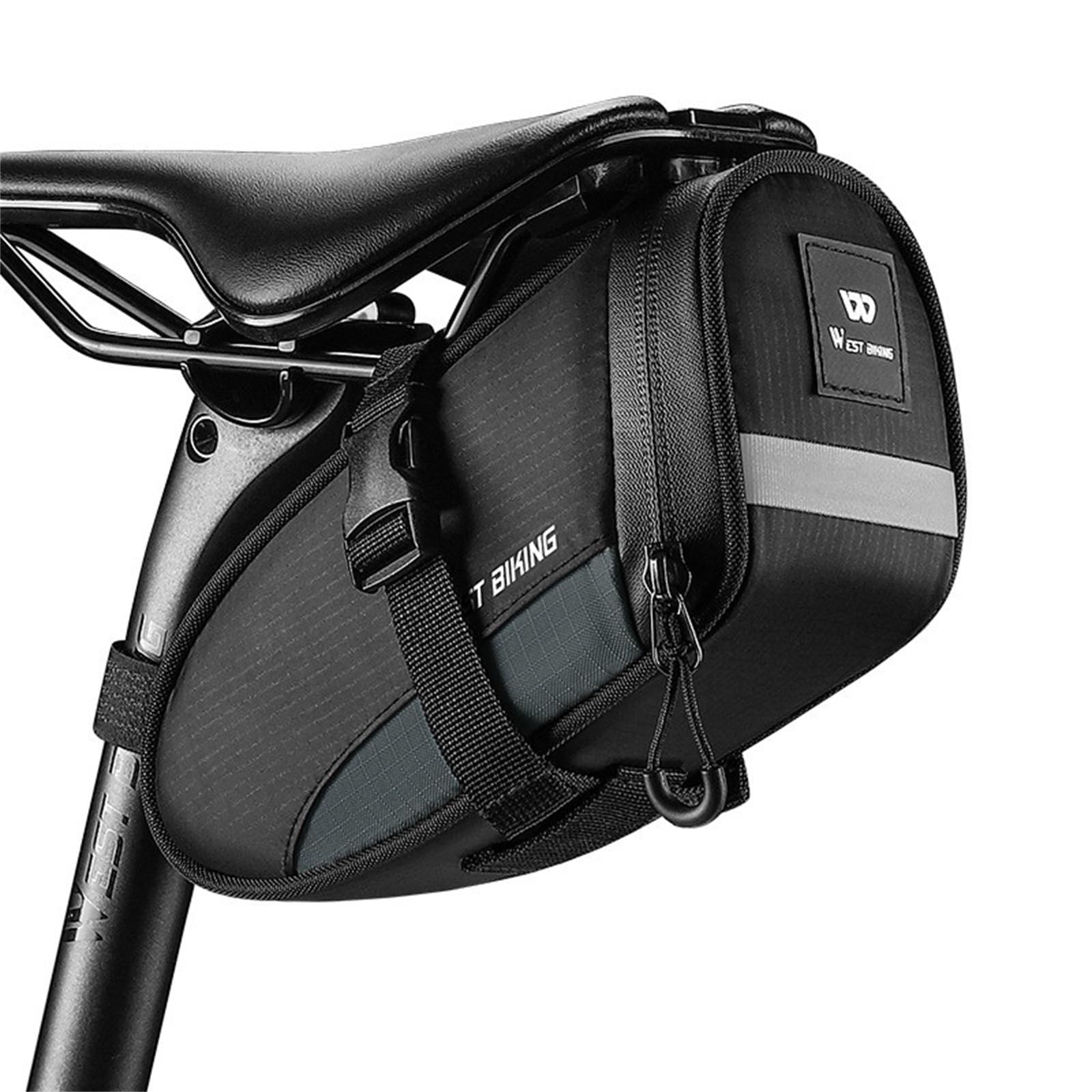 

UNIQOCK Bicycle Saddle Bag, Waterproof, Compact, Compatible with Road Bikes, Cross Bikes, and Other Bicycles, Dry Bag, Cycle Bag, Rear Bag - Black