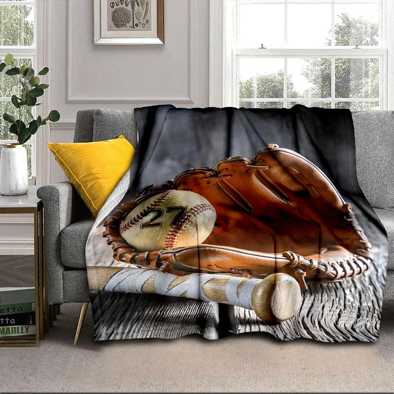 Baseball Passion And Heritage Blanket Flannel Blanket for bed, sofa, Camping, Hiking, Picnic Essentials, gift for family Fan gifts