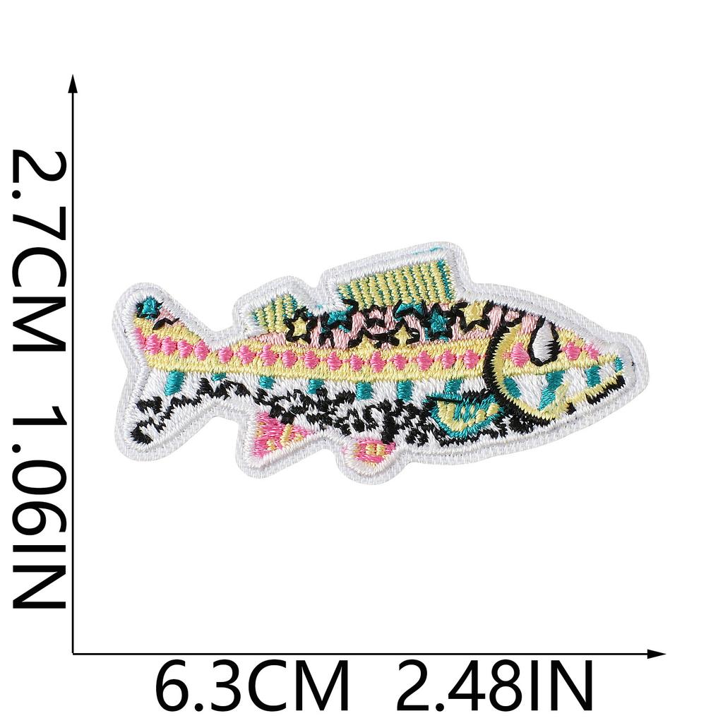 Fishing Theme Embroidery Cloth Sticker Ironing Outdoor Clothing Fishing Gear Bag Catch Pattern Diy Decorative Embroidery Mark Boy