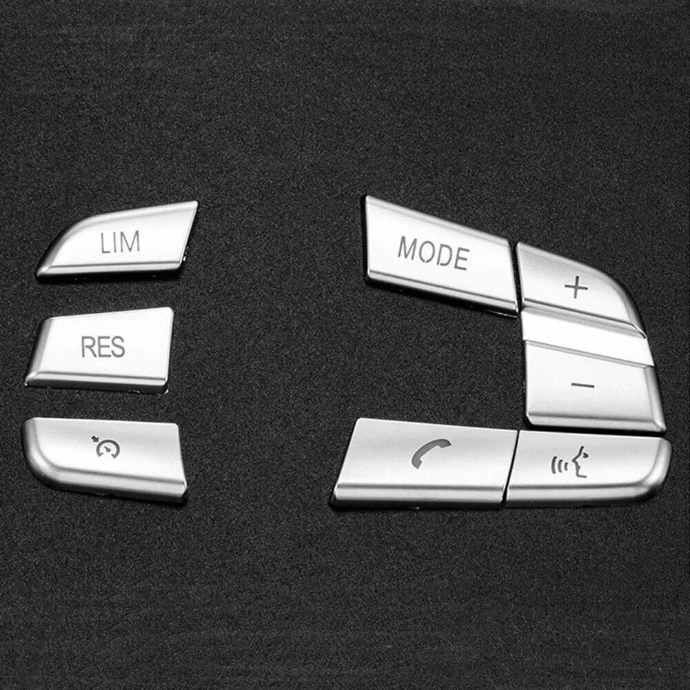 7Pcs Steering Wheel Button Cover For BMW 5 6 7 GT F01 F02 F06 F07 F10 F12 Chrome Steering Wheel Switch Button Cap ABS