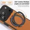 Leather Phone Case For Magsafe iPhone 17 Air 16E 16 15 14 Plus 13 12 Pro Max Magnetic 360 Rotate Metal Holder Stand Back Cover