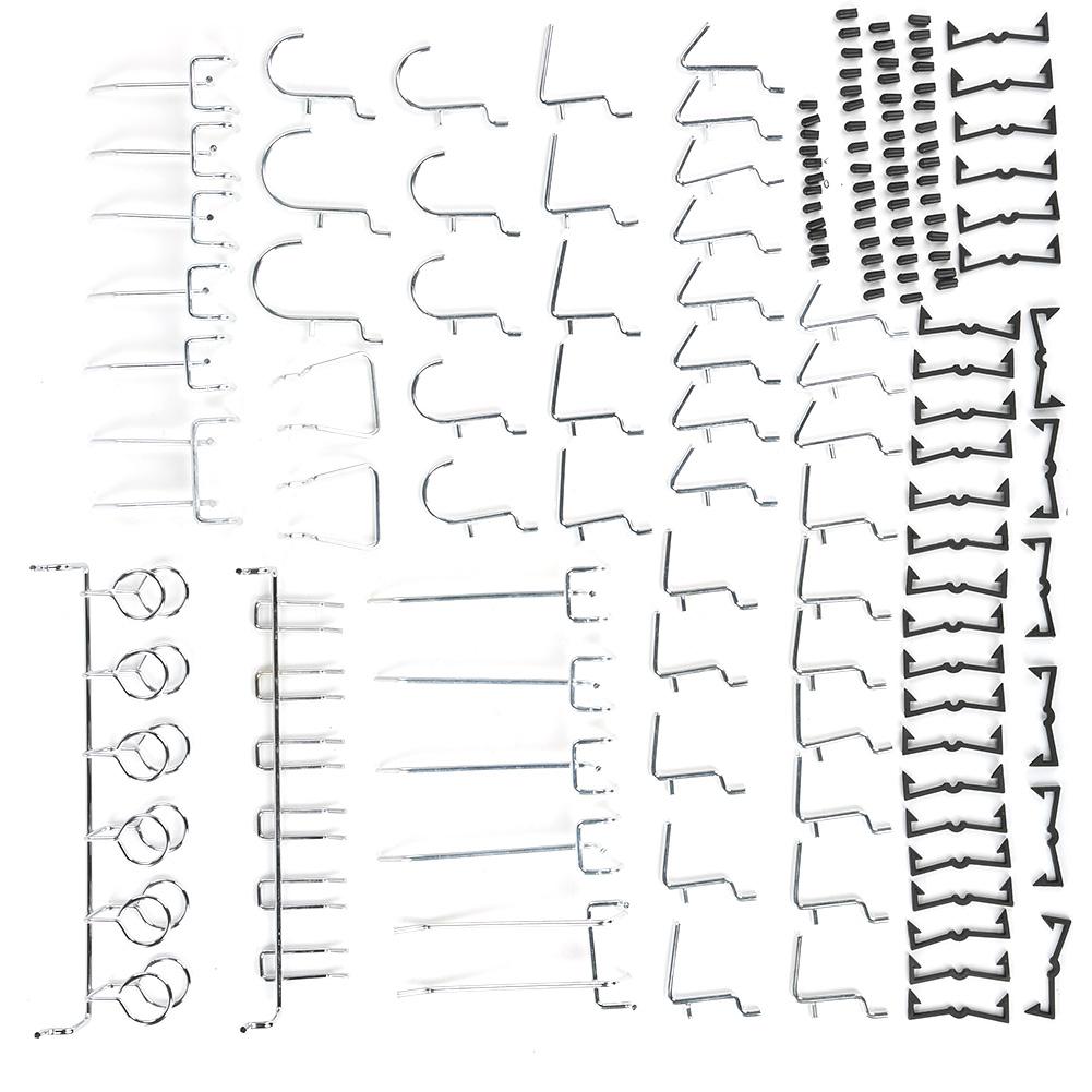 51 Pcs Pegboard Hook Nickel Plated Hanging Hook Combination Kit for Hammer Wrench Pliers