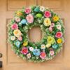 Plastik Osterdeko Kranz Lebensecht Simulierte Pflanze Frühling Blumenkranz Kunstblumen Handgefertigt Türhängekranz