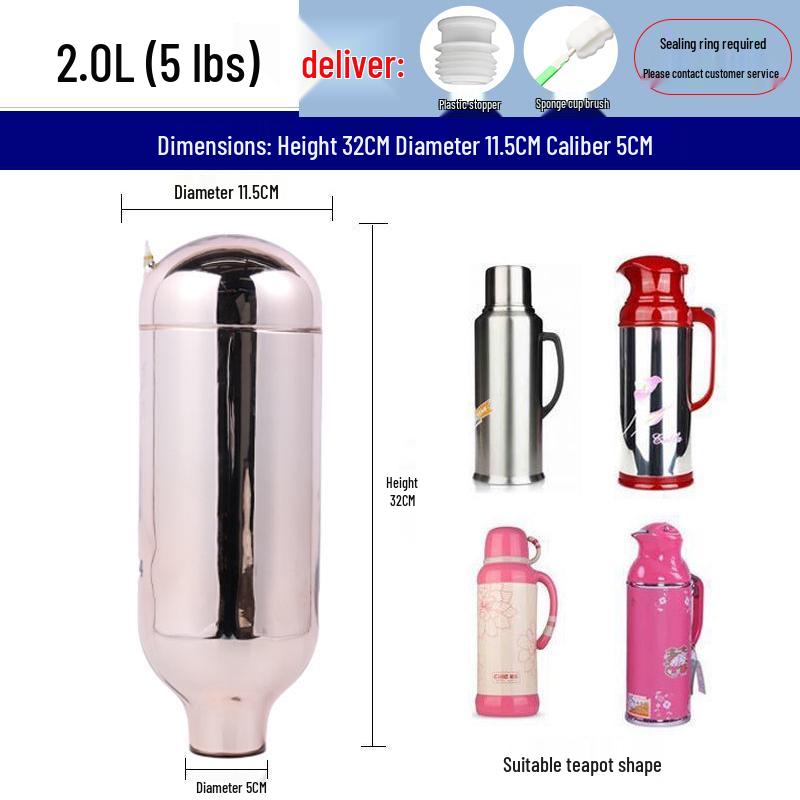 Grote Inhoud 3,2L Thermosfles, Verdikt Glas met Rode Binnenkant, Vacuüm-Geïsoleerd, Ouderwetse Stijl