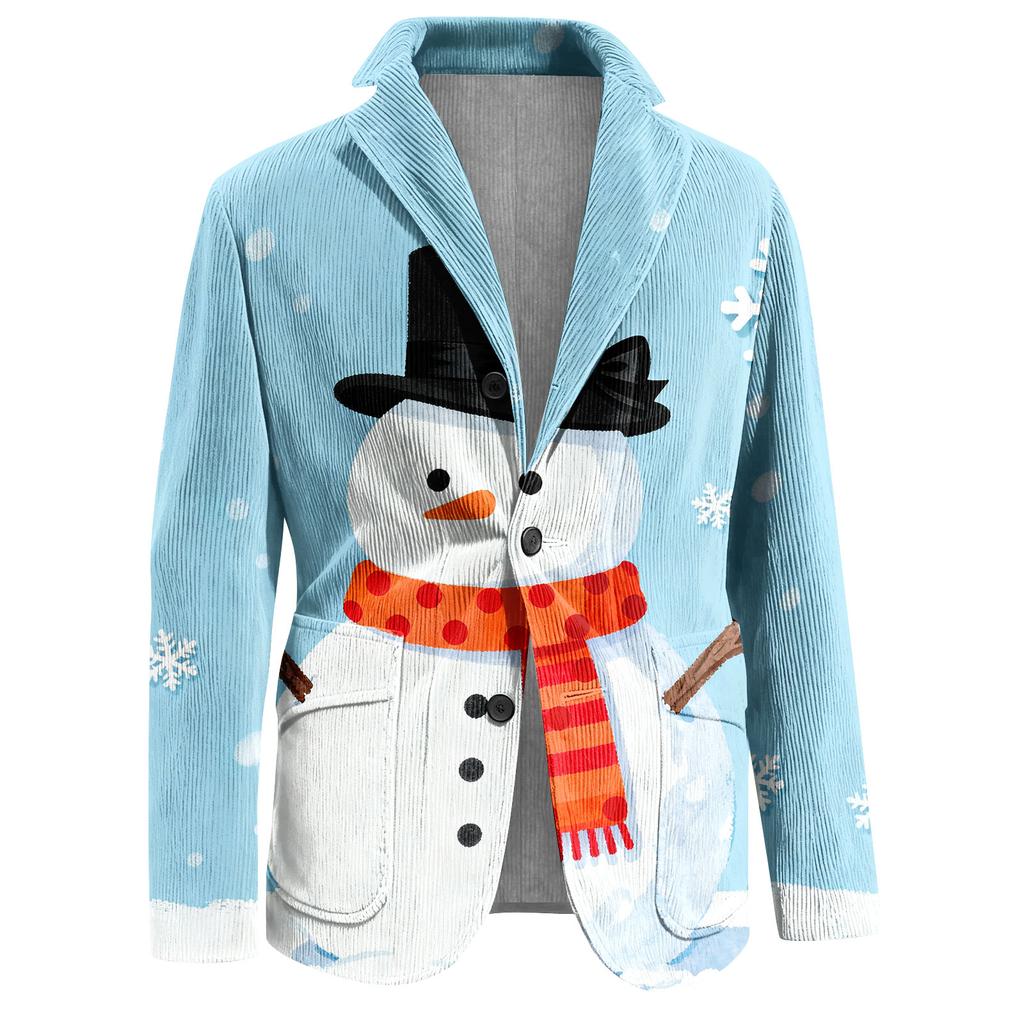 Giacca Cardigan da Uomo Brutta Natalizia in Velluto a Coste Calda con Tasche Abito Casual da Uomo