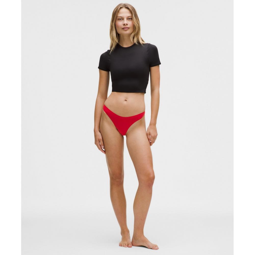 Lululemon Wundermost Ultra Soft Nulu Dipped Waist Thong Underwear Oxford Red