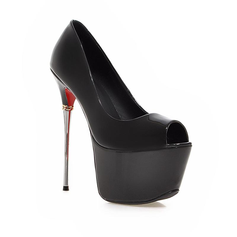 Sexy Extrémní 16cm Vysoké Podpatky Platforma Boty Žena Peep Toe Červená Zlatá Stříbrná Dámské Lodičky na Podpatku Párty Svatba Taneční Boty Ženské