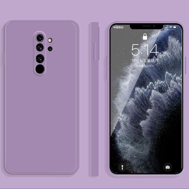 Dla Xiaomi Redmi Note 8 Pro Jednolity Kolor Imitacja Płynnego Silikonu Prosta Krawędź Odporne na Upadki Pełne Pokrycie Etui Ochronne