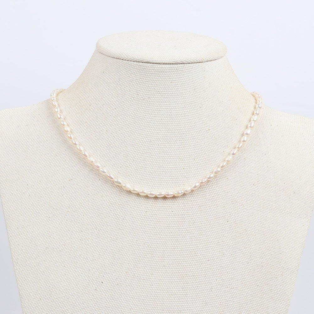 [925 Silver] Mystic Freshwater Pearl Necklace_4mm Pearl