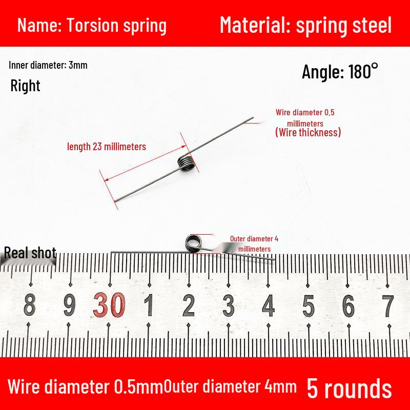 Torsion Spring Steel 0.3-3.0 for 90/180° Clip Trash Can