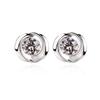 Huitan Boucles d'oreilles simples en alliage de zinc couleur avec zircone cubique rondes, discrètes, pour mariage, boucles d'oreilles pour femmes, cadeau pour fille fantaisie, zircon tendance
