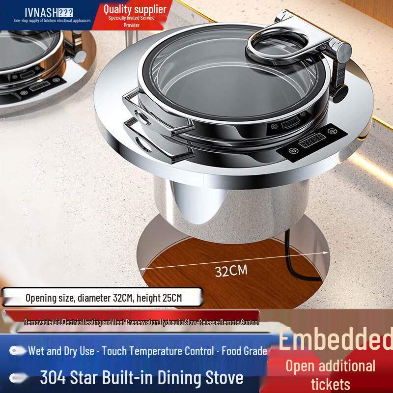 Vnash 304 Stainless Steel Embedded Buffet Soup Warmer