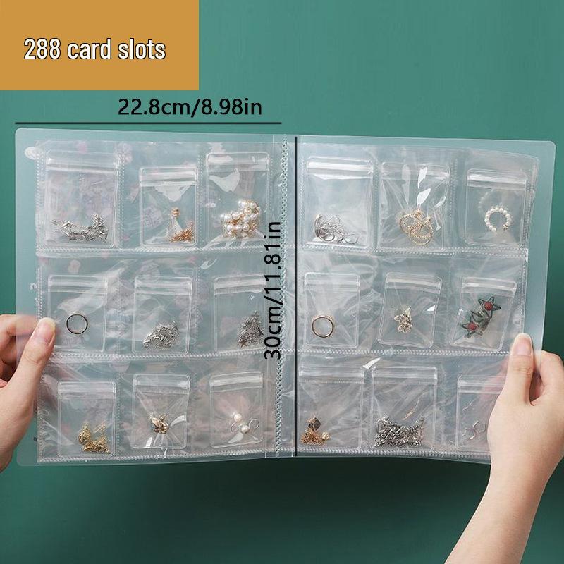 Portable Transparent Jewelry Storage Album, PVC Sealed, Anti-Oxidation Bag for Silver Necklaces & Earrings