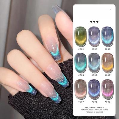 Explosies nieuwe dynamische gebroken diamant kat';s oog nagellak lijm wit herfst en winter flits SPAR kat;s oogfototherapielijm.