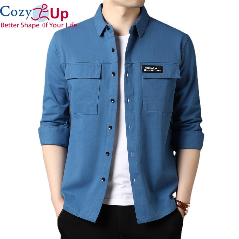 

Уютная весенне-осенняя уличная одежда высокого качества, модная хлопковая рубашка с длинными рукавами и большим карманом