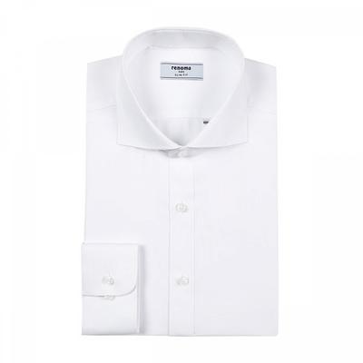 Slim Fit Wide Collar Twill Solid Long Sleeve Shirt Rzrsl0 101wh
